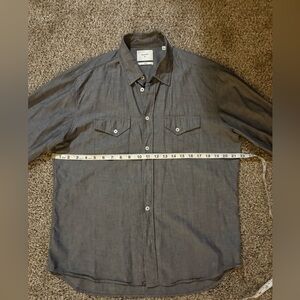 Billy Reid Gray Western Shirt M. Barely worn, almost new. See measurements
